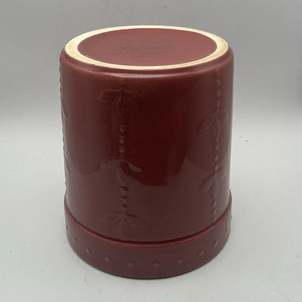 Signature Sorrento Ruby Red Canister Medium Debby Segura 2007 with Lid